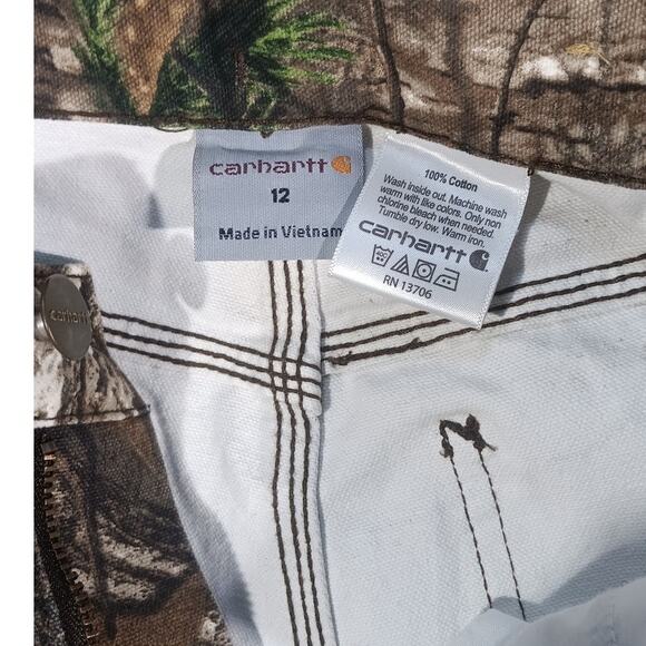 Carhartt Womens Realtree Xtra Camo Hunting utility Pants Size 12 relaxed baggy - Picture 4 of 7
